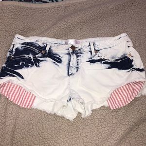 Acid wash shorts